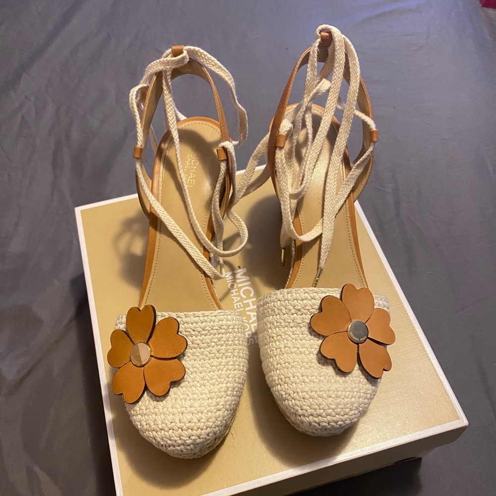 Michael Kors macrame wedge sandals